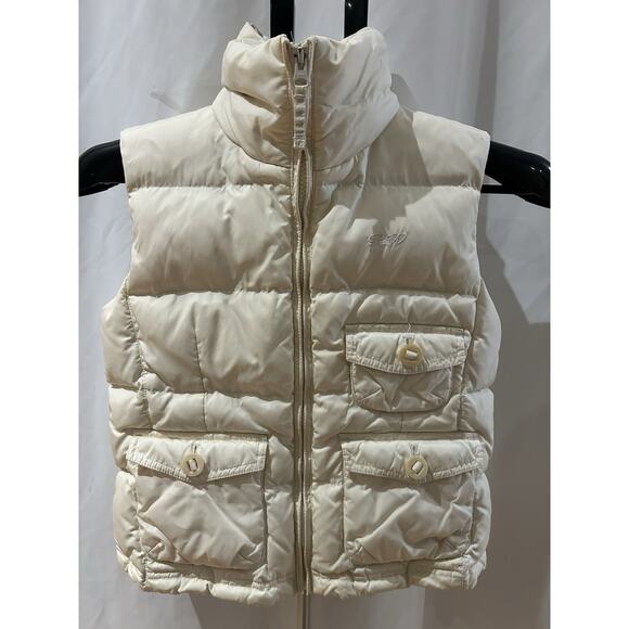River Woods North-Eastern Supplies Jackets & Blazers - River Woods North-Eastern Supplies Cream Puffer Vest Women's size S